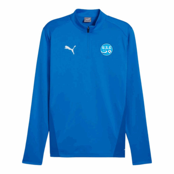 SWEAT 1/4 ZIP BLEU JUNIOR